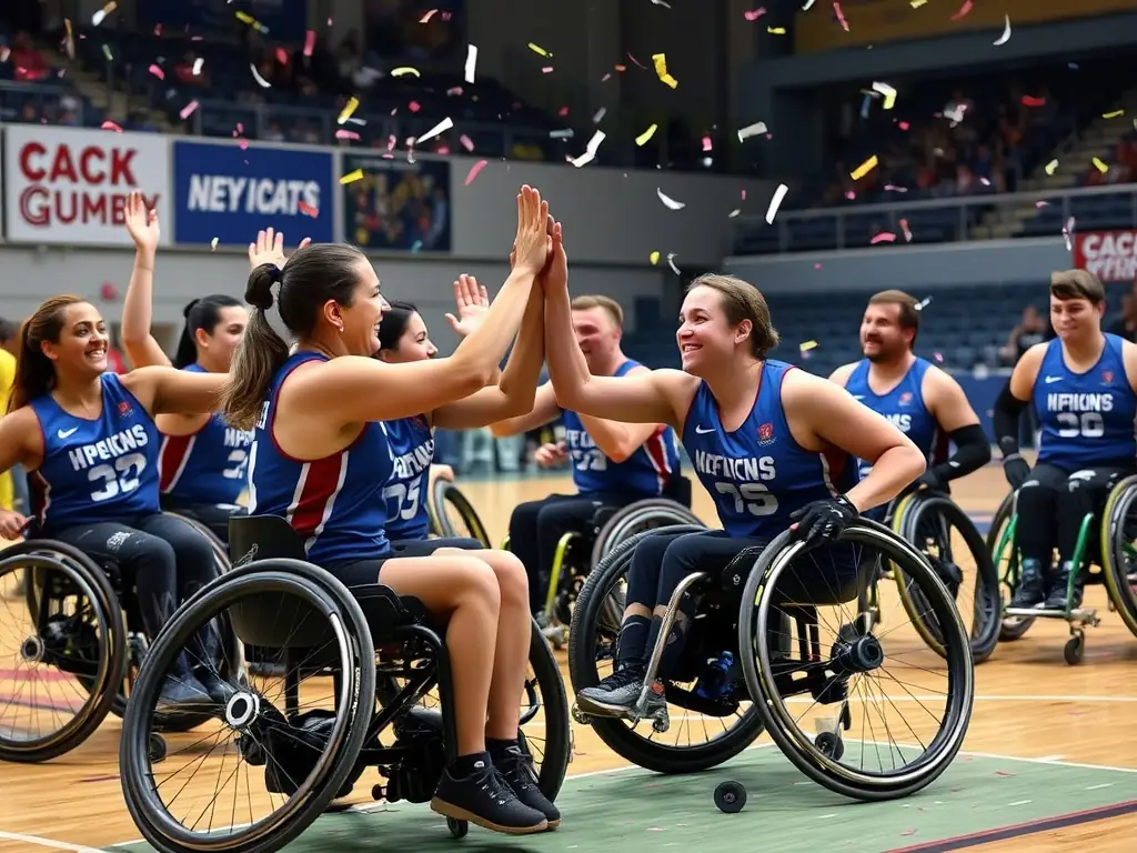 An image of people with disabilities participating in a rugby game, showcasing the inclusive nature of the sport and the organization's commitment to providing opportunities for everyone.